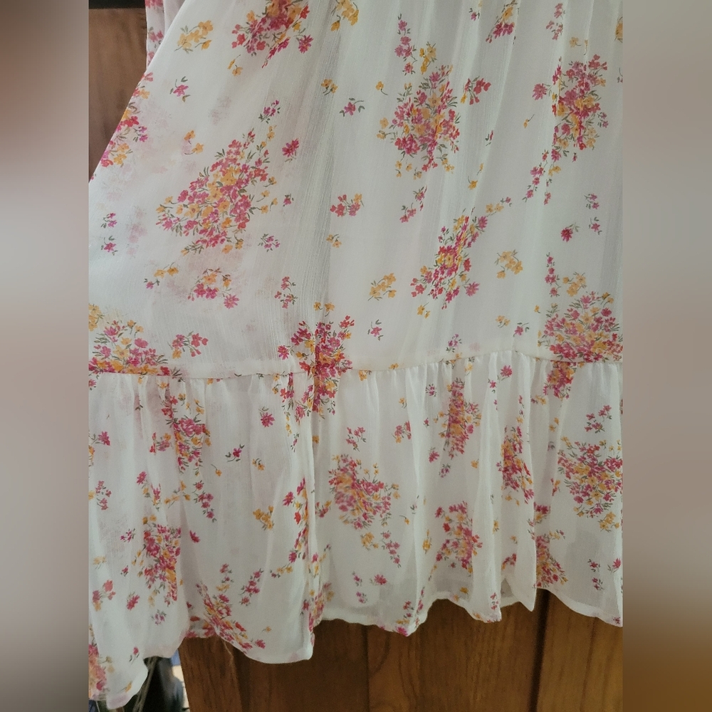 NWT Vince Camuto XXL White Floral Print Dress - Picture 5 of 12